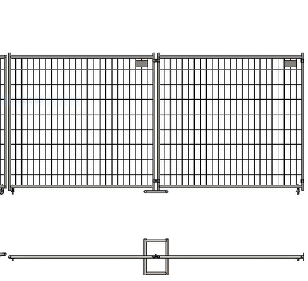 Essai provisoire de surface de taille de Panels 1.8m de barrière de cadre de fer mobile de tube