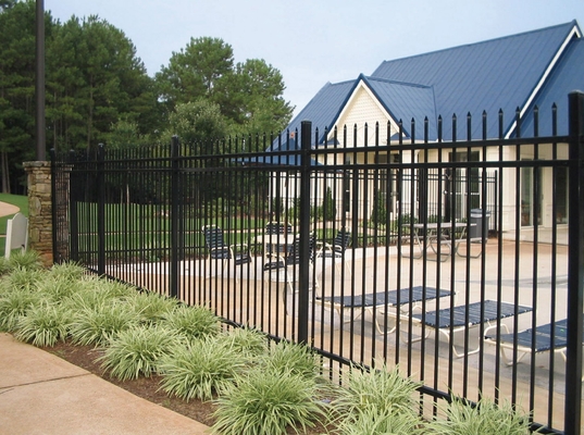 Clôture murale en acier revêtu de poudre galvanisée en PVC revêtue de fer noir Clôture pour jardin de villa décorative en acier tubulaire bas