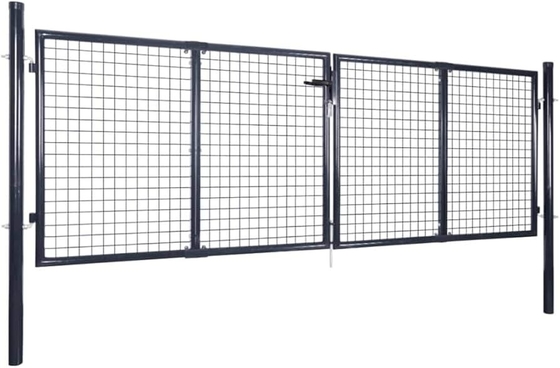 Porte coulissante en acier pour maison et jardin avec cadre de tuyau tubulaire