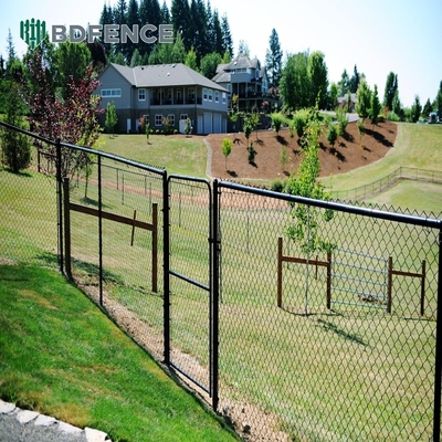 Cour de tennis galvanisée Chainlink Rôle de clôture Cyclone fil de fer de maillage en diamant Noir en PVC revêtu 6ft 8ft Maillage d'ouverture 50*50mm