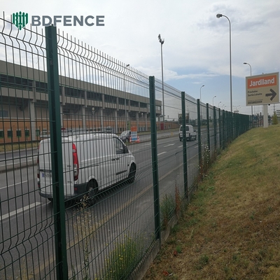Panneau de clôture en treillis métallique soudé en vrac 3d facilement assemblé en PVC enduit en acier vert noir Fer clôture de jardin galvanisée