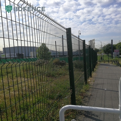 Panneau de clôture en treillis métallique soudé en vrac 3d facilement assemblé en PVC enduit en acier vert noir Fer clôture de jardin galvanisée