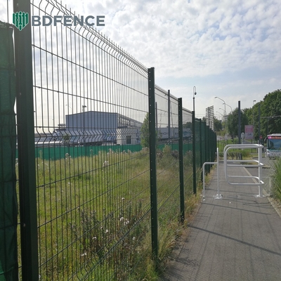 Panneau de clôture en treillis métallique soudé en vrac 3d facilement assemblé en PVC enduit en acier vert noir Fer clôture de jardin galvanisée