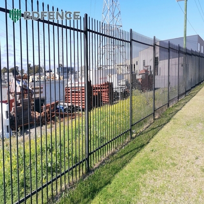 6Ftx8Ft clôtures de jardin en métal noir anti-rouille clôture en acier galvanisé