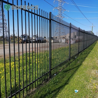 6Ftx8Ft clôtures de jardin en métal noir anti-rouille clôture en acier galvanisé