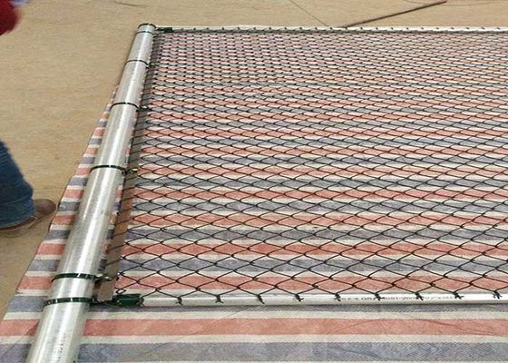 8 clôture à chaîne de pieds avec mesh revêtu de PVC galvanisé taille 60 * 60mm