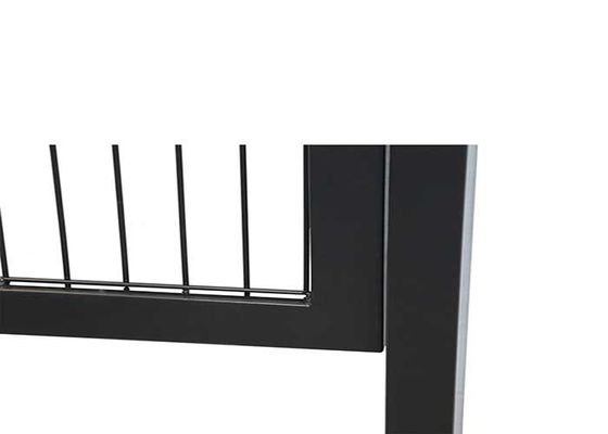 Décoration de jardin 2m Porte de clôture en acier à double porte Traité thermiquement en bois cadre en PVC filet de fil soudé 3D modèle incurvé Se